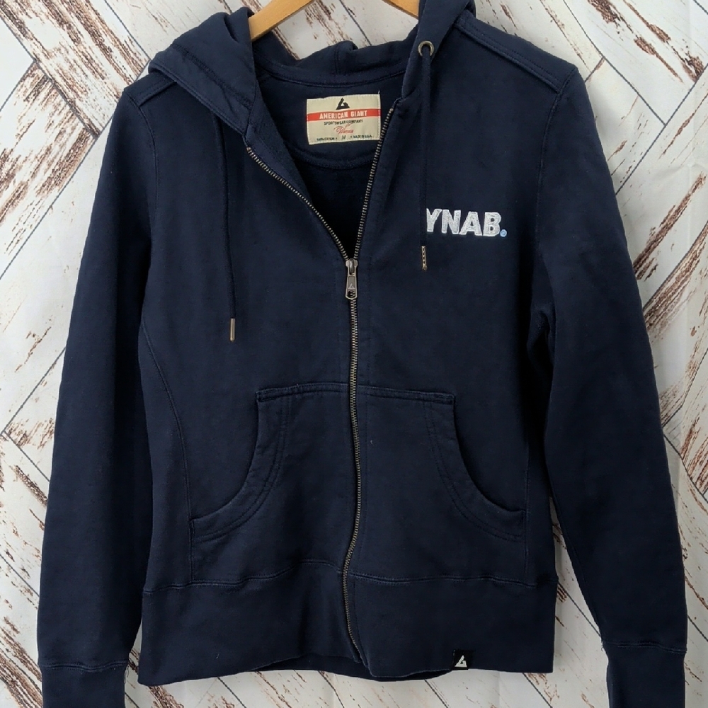 American Giant Dark Blue Hooded Jacket **Embroidered**